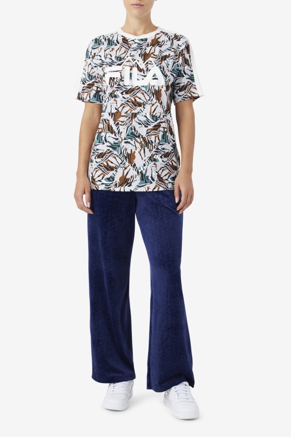Nataly Boyfriend Tee Fila Outlets Egret/Stormy/Deep Lake Print