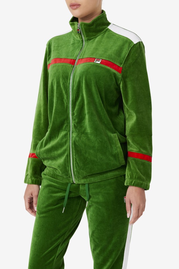 Fila Outlets Formal Garden/White/Red Ravid Velour Jacket