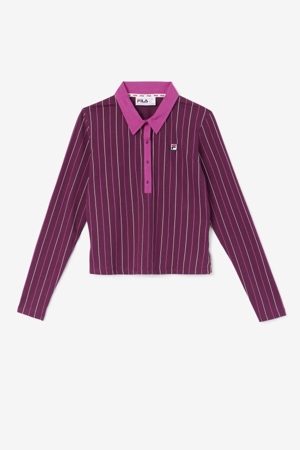 Fila Outlets Jada Long Sleeve Polo Grape Wine/Rouge/Potpourri