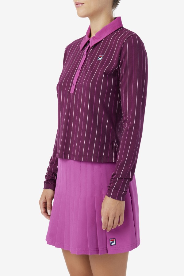 Fila Outlets Jada Long Sleeve Polo Grape Wine/Rouge/Potpourri