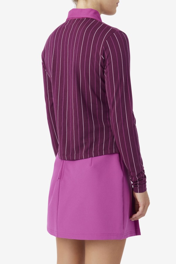 Fila Outlets Jada Long Sleeve Polo Grape Wine/Rouge/Potpourri