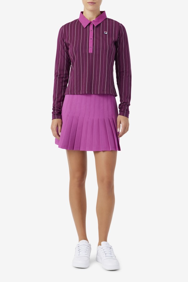Fila Outlets Jada Long Sleeve Polo Grape Wine/Rouge/Potpourri
