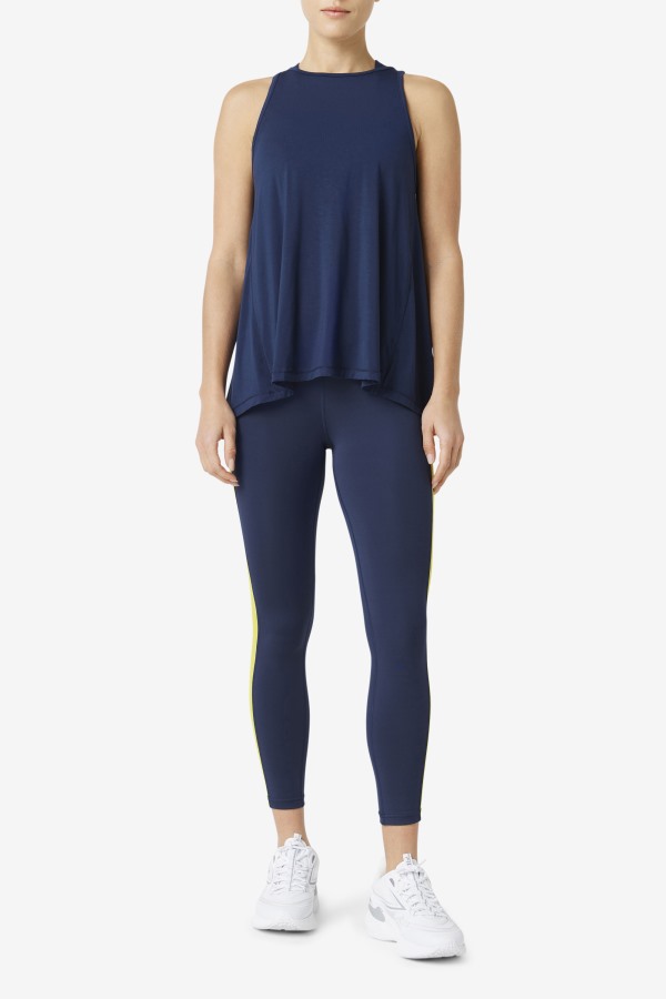 Fila Outlets Navy Fi-Lux Open Back Tank Top