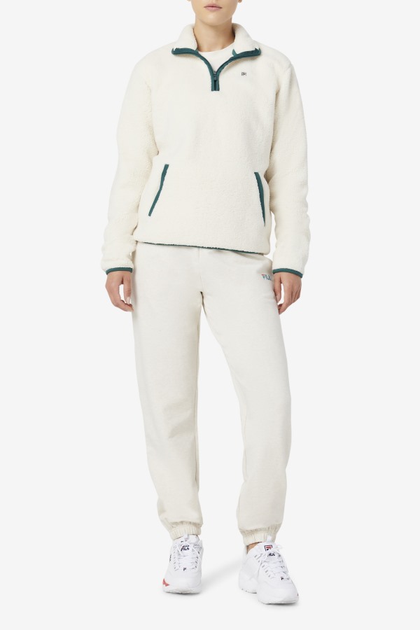 Fila Outlets Kyomi Quarter Zip Pullover Tofu/Forest Biome