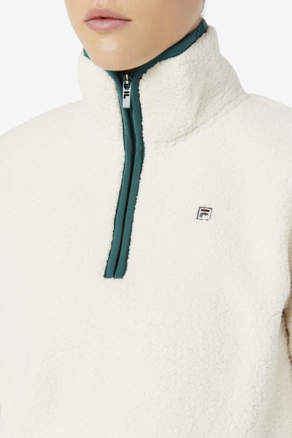 Fila Outlets Kyomi Quarter Zip Pullover Tofu/Forest Biome