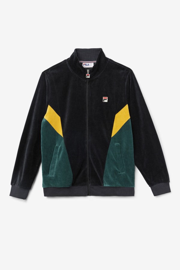 Marten Velour Jacket Black/June Bug/Golden Glow Fila Outlets