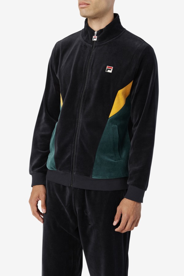 Marten Velour Jacket Black/June Bug/Golden Glow Fila Outlets