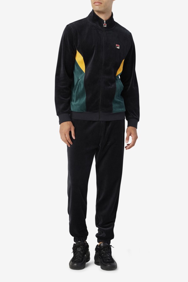 Marten Velour Jacket Black/June Bug/Golden Glow Fila Outlets