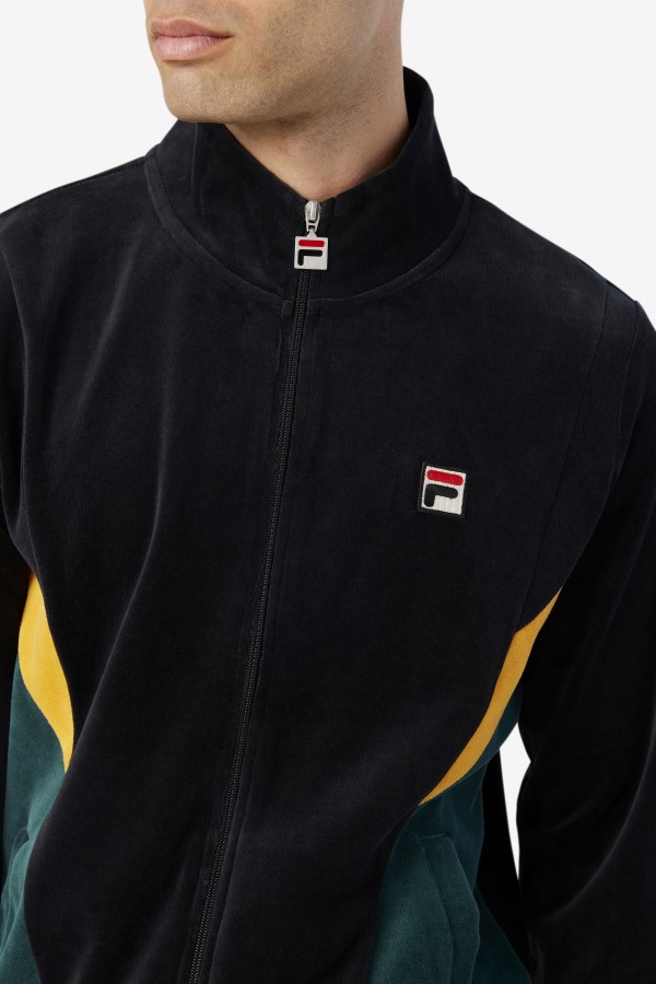 Marten Velour Jacket Black/June Bug/Golden Glow Fila Outlets