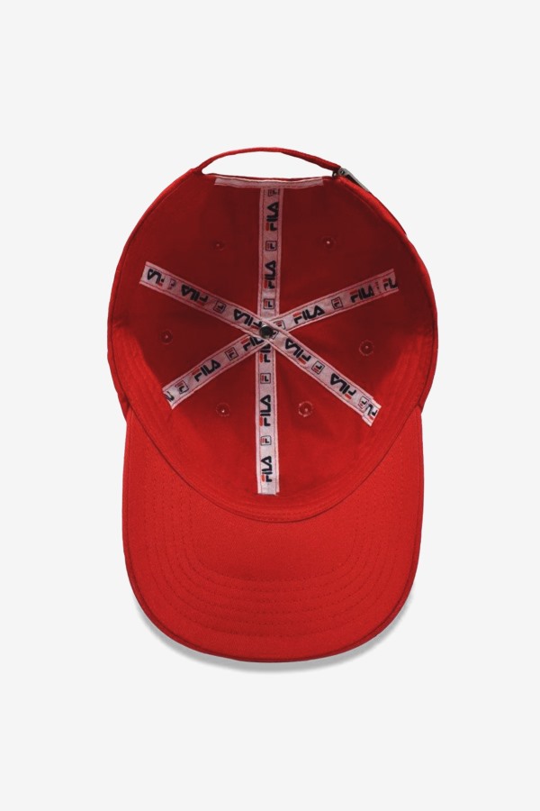 Red Fila Outlets Embroidered Logo Baseball Hat
