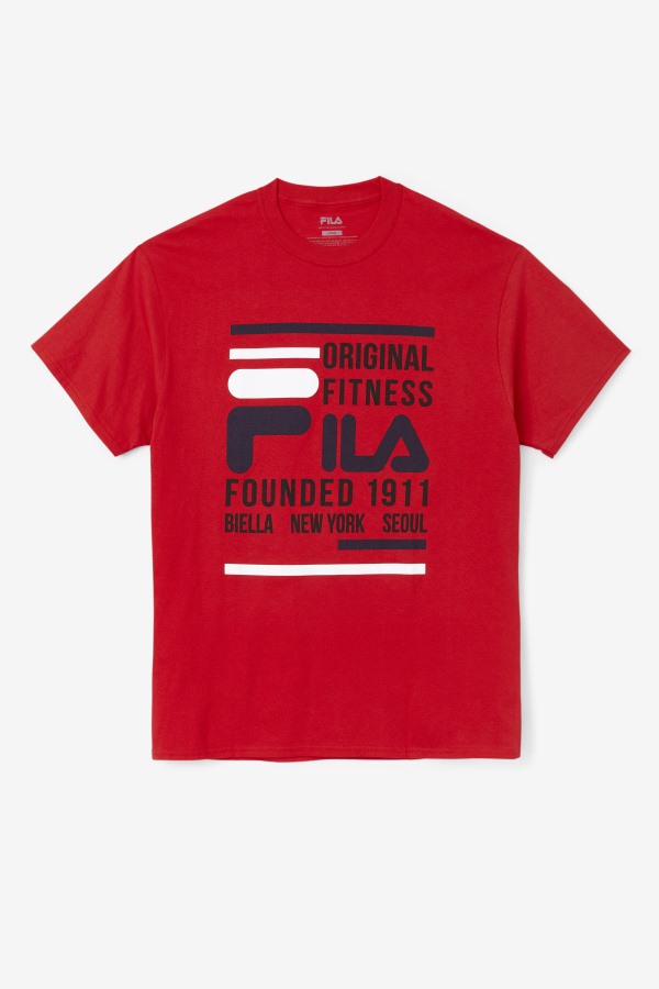 Red/Navy/White Original Fitness Tee Fila Outlets