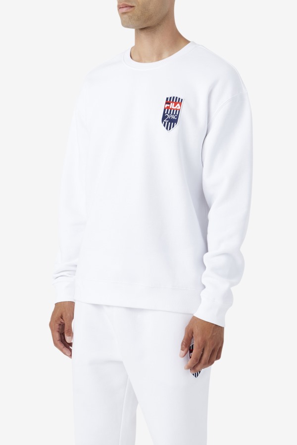 White Fila Outlets 2Pac Fleece Patch Crew