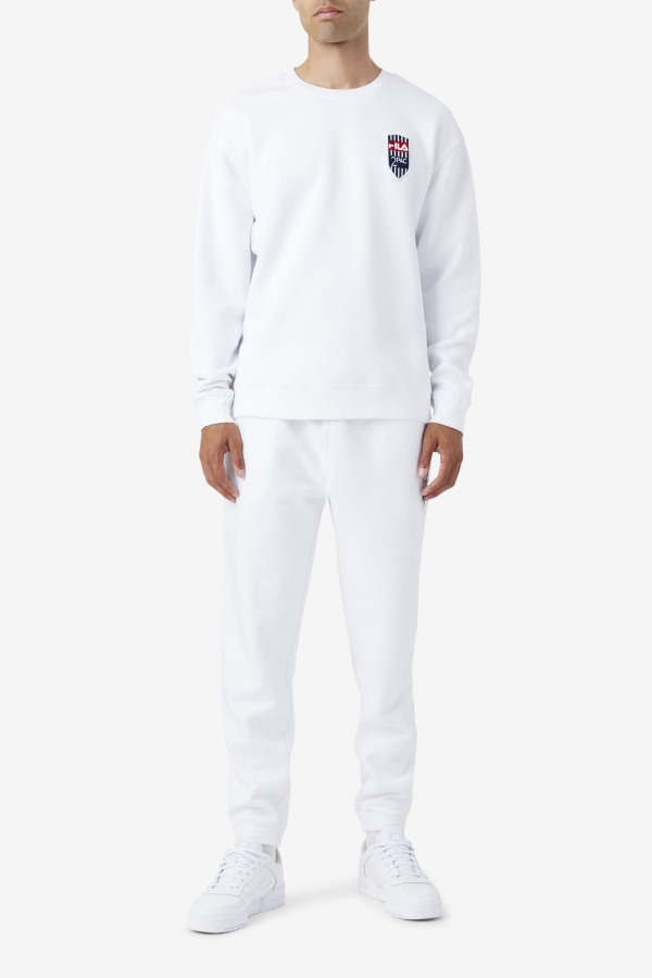 White Fila Outlets 2Pac Fleece Patch Crew