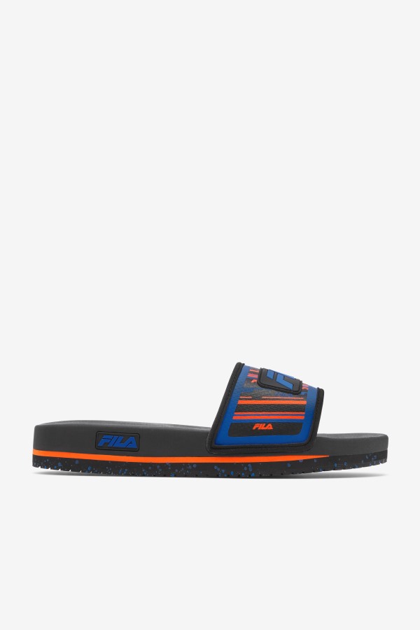 Black/Blue/Red Orange Fila Outlets Men's Lunar Slide