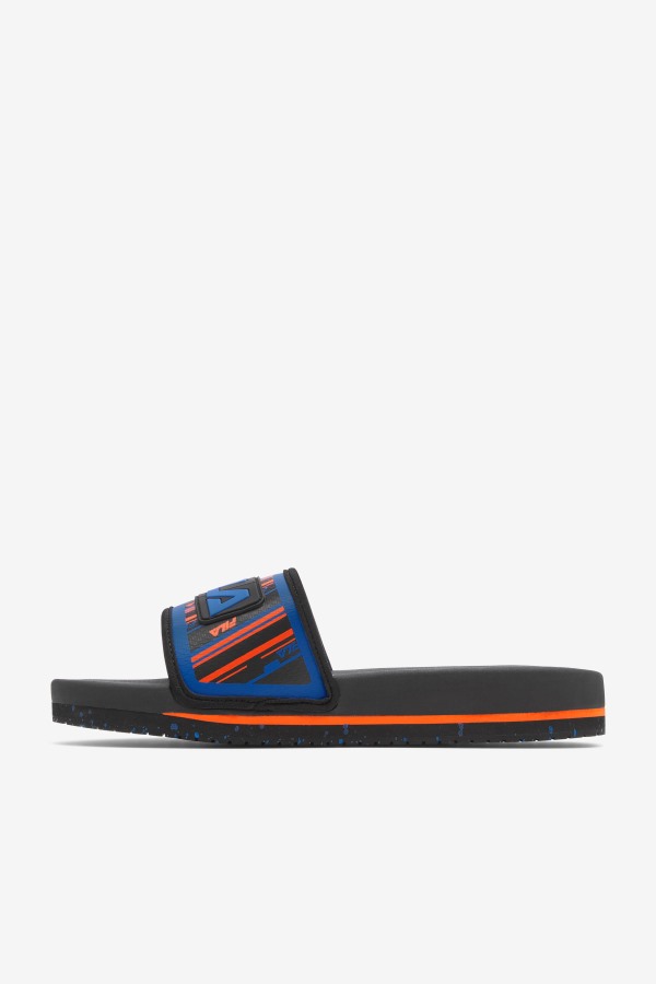 Black/Blue/Red Orange Fila Outlets Men\'s Lunar Slide