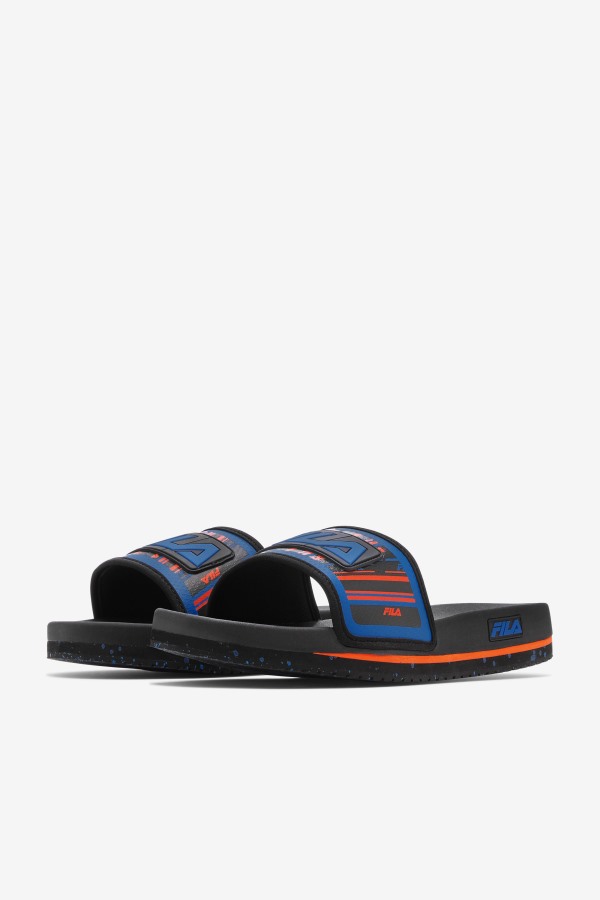 Black/Blue/Red Orange Fila Outlets Men\'s Lunar Slide