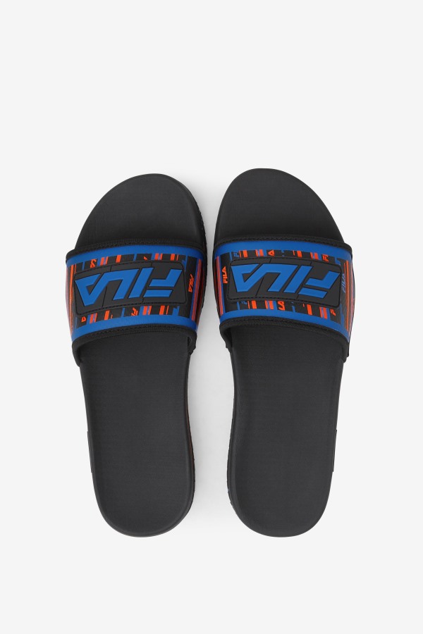 Black/Blue/Red Orange Fila Outlets Men\'s Lunar Slide
