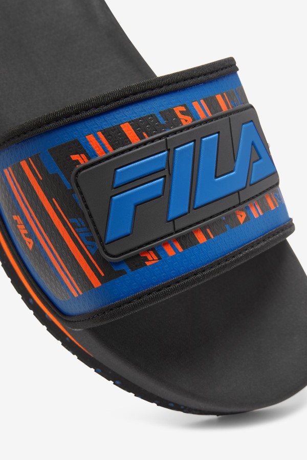 Black/Blue/Red Orange Fila Outlets Men\'s Lunar Slide