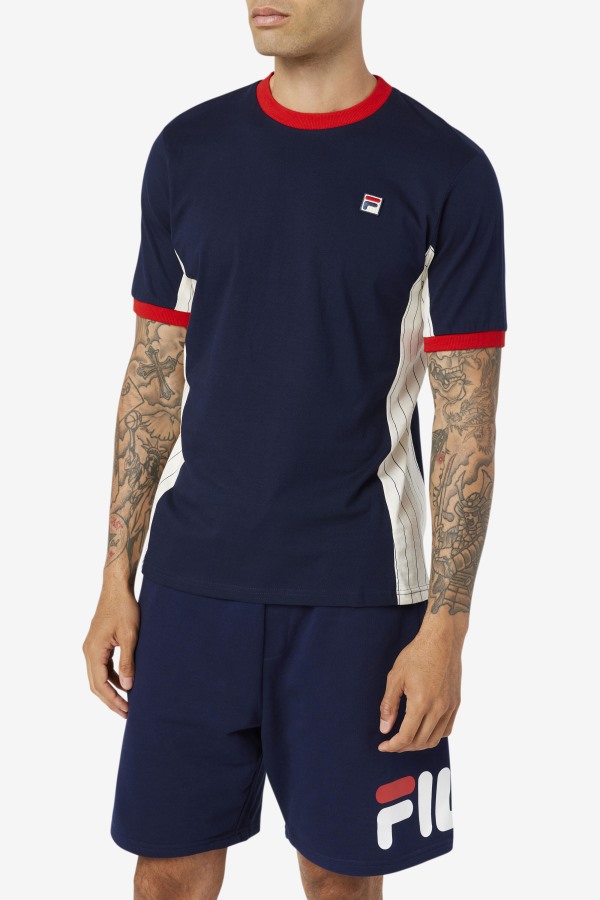 Warner Tee Peacoat/White/Red Fila Outlets
