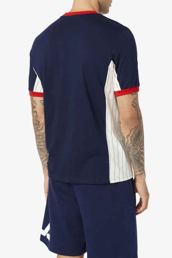 Warner Tee Peacoat/White/Red Fila Outlets