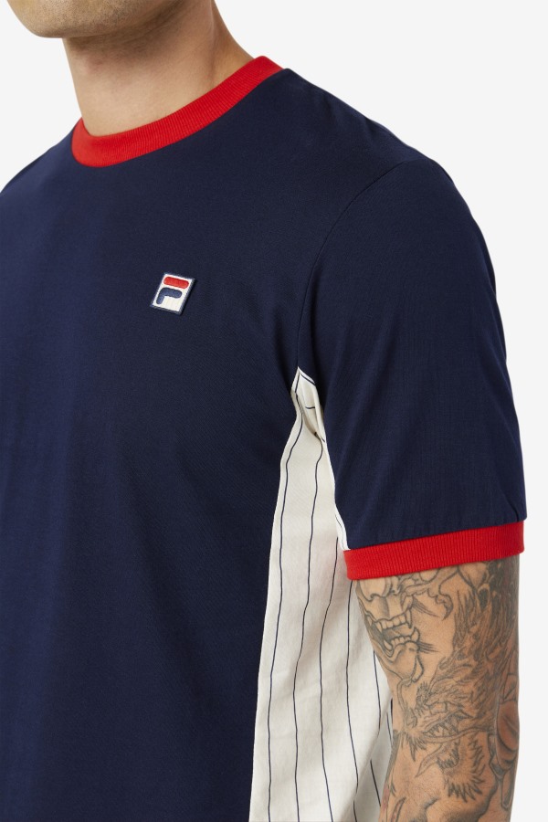 Warner Tee Peacoat/White/Red Fila Outlets