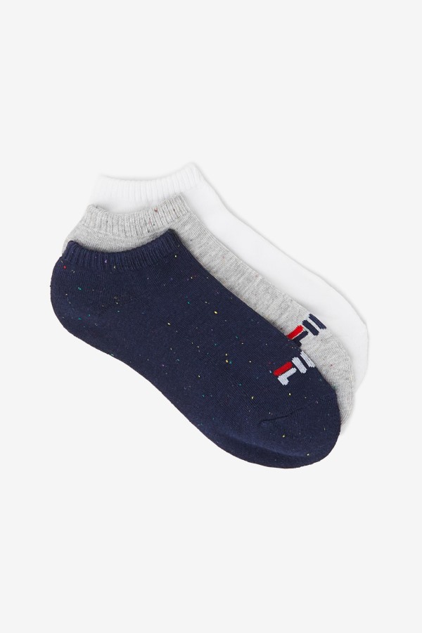 Grey Multi Fila Outlets Women's Speckle Stripe No Show Sock 3-Pack