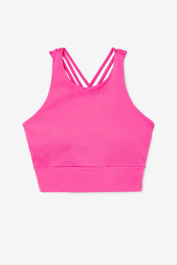 Bright Pink Fila Outlets Uplift High Neck Sports Bra