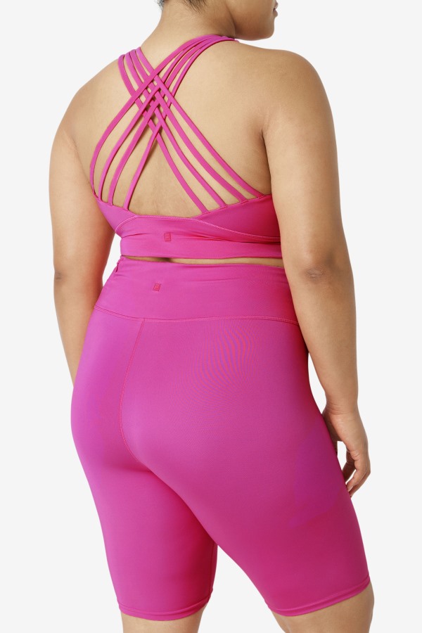 Bright Pink Fila Outlets Uplift High Neck Sports Bra