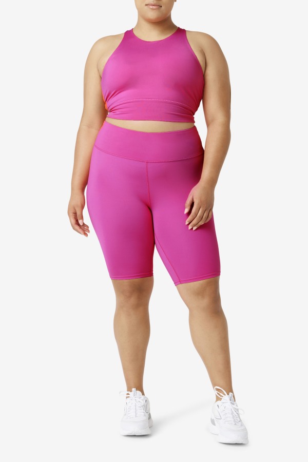 Bright Pink Fila Outlets Uplift High Neck Sports Bra