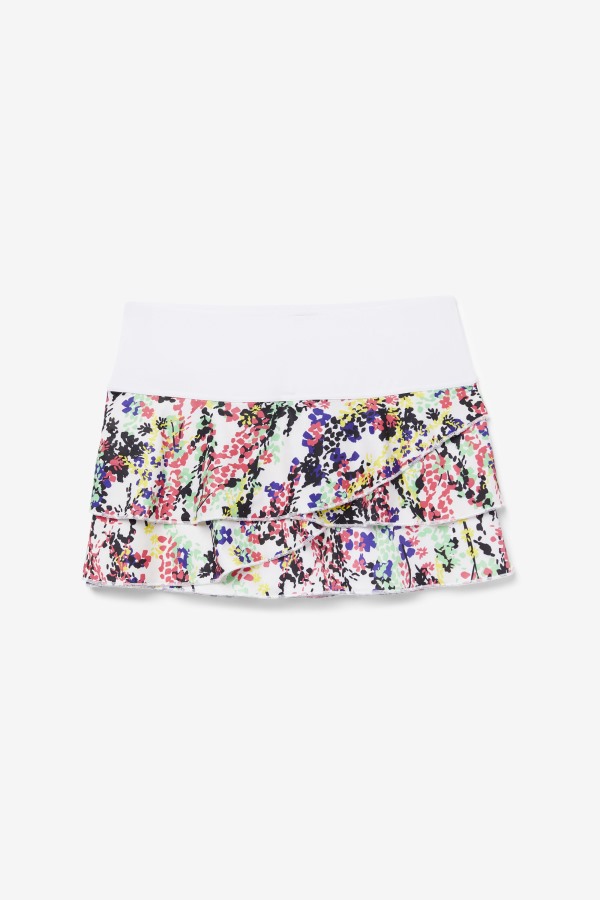 Fila Outlets Pickleball Tiered Printed Skort Multicolor Floral Print/White