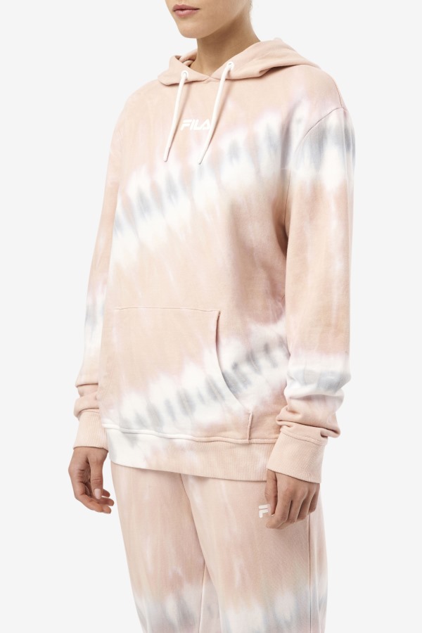 Fila Outlets Aerolynn Tie Dye Hoodie Gardenia/White/Belgian Block