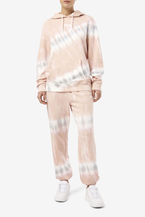 Fila Outlets Aerolynn Tie Dye Hoodie Gardenia/White/Belgian Block