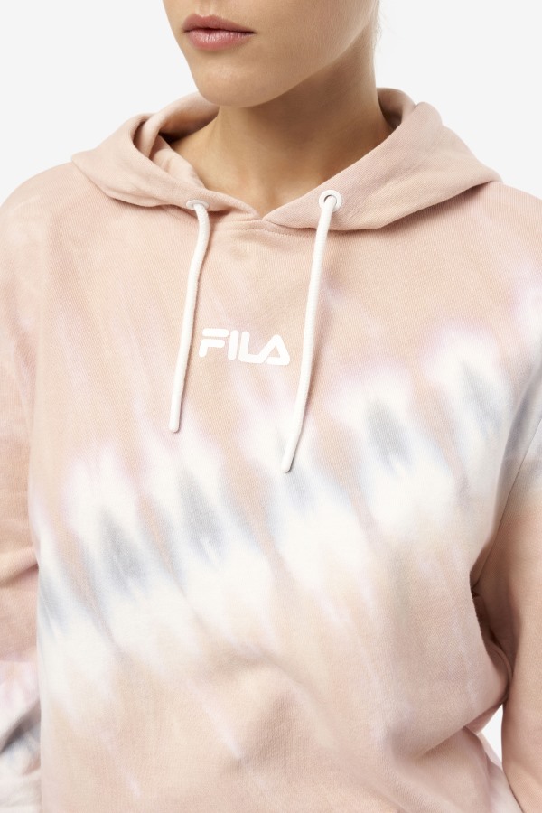 Fila Outlets Aerolynn Tie Dye Hoodie Gardenia/White/Belgian Block