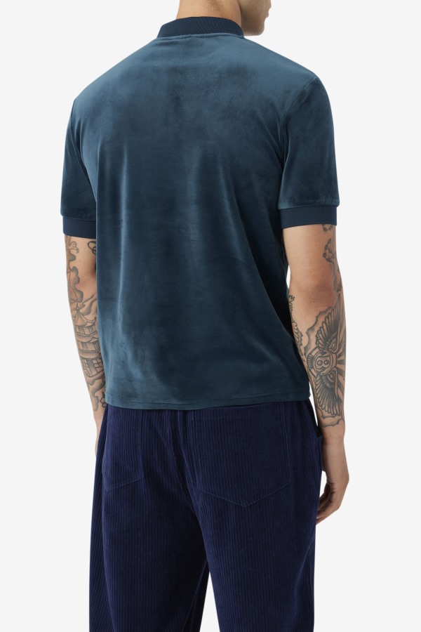 Teal Fila Outlets Devon Velour Polo