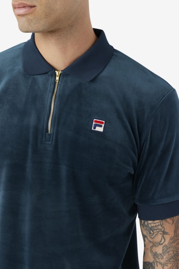 Teal Fila Outlets Devon Velour Polo