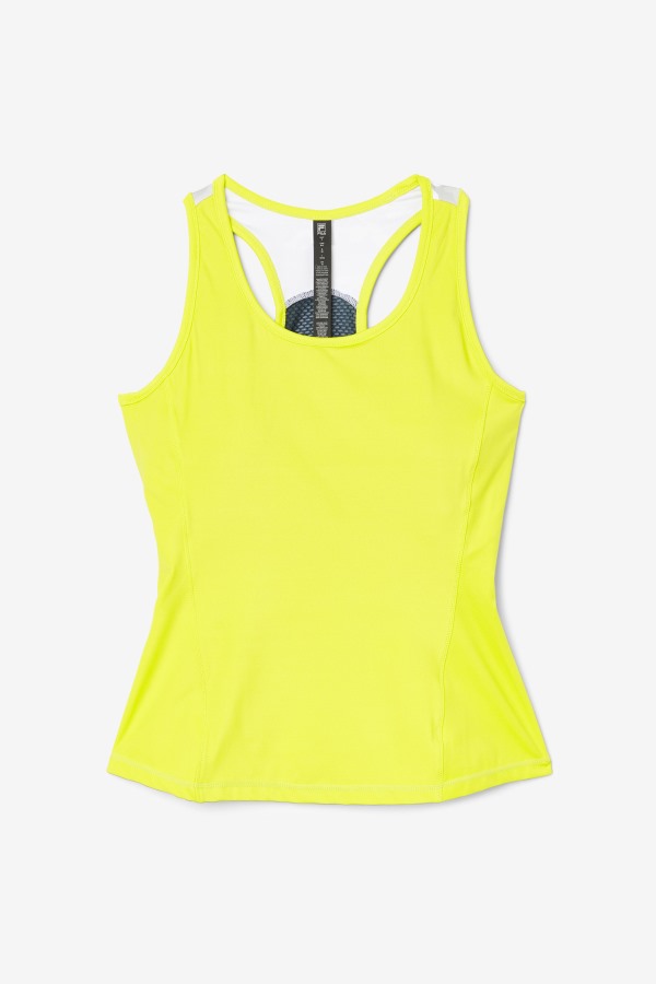 Sulphur/White/Azalea/Navy Fila Outlets Uplift Colorblock Racerback Tank