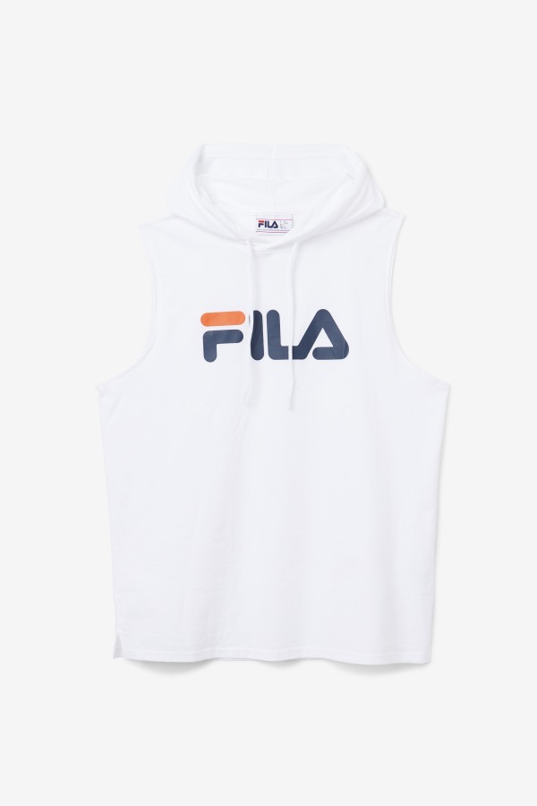 Fila Outlets White/Navy/Cherry Tomato Zany Sleeveless Hoodie