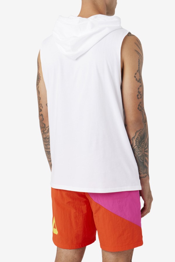 Fila Outlets White/Navy/Cherry Tomato Zany Sleeveless Hoodie