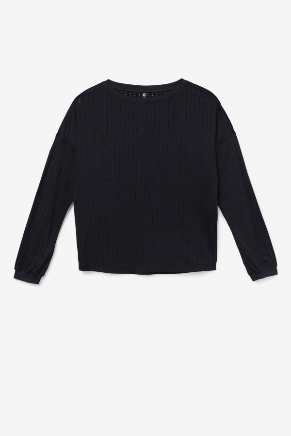 Black Fi-Lux Mesh Long Sleeve Top Fila Outlets