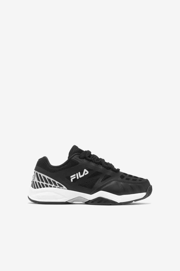 Kids' Axilus Jr Fila Outlets Black/White/Metallic Silver