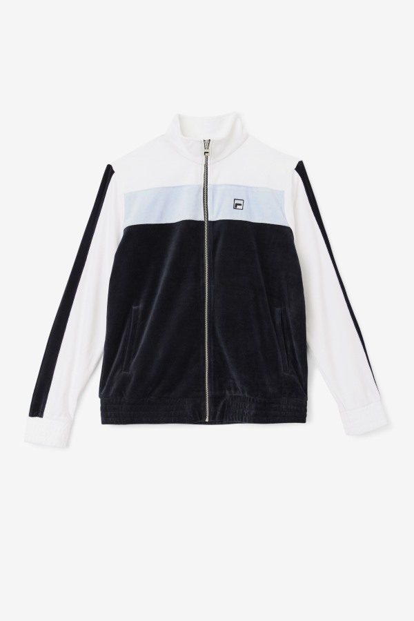 Black/White/Skyway Brice Velour Jacket Fila Outlets