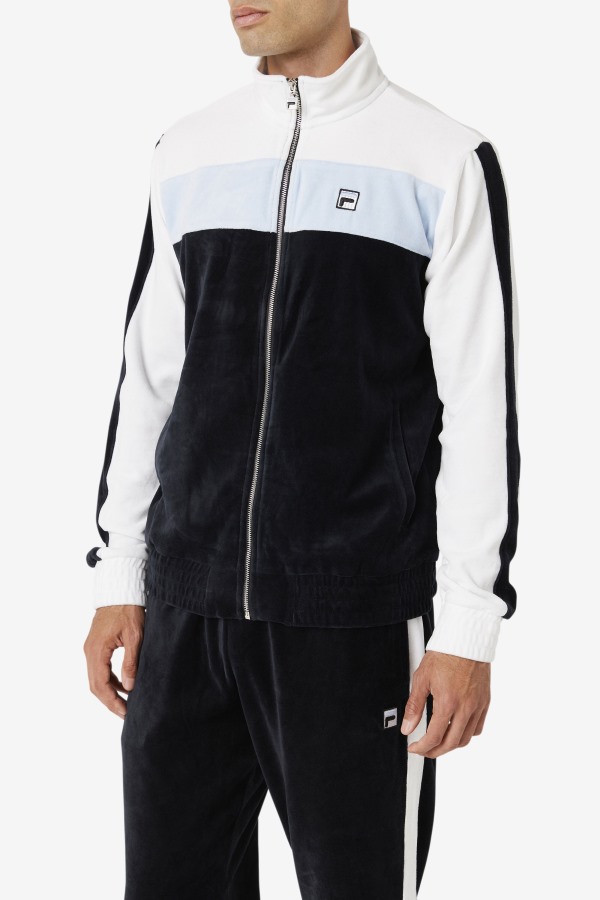 Black/White/Skyway Brice Velour Jacket Fila Outlets