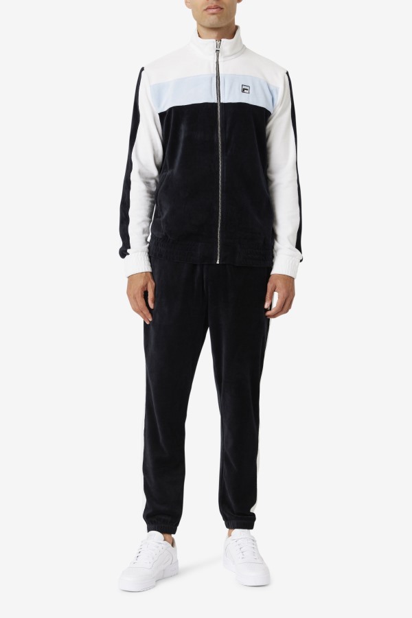 Black/White/Skyway Brice Velour Jacket Fila Outlets