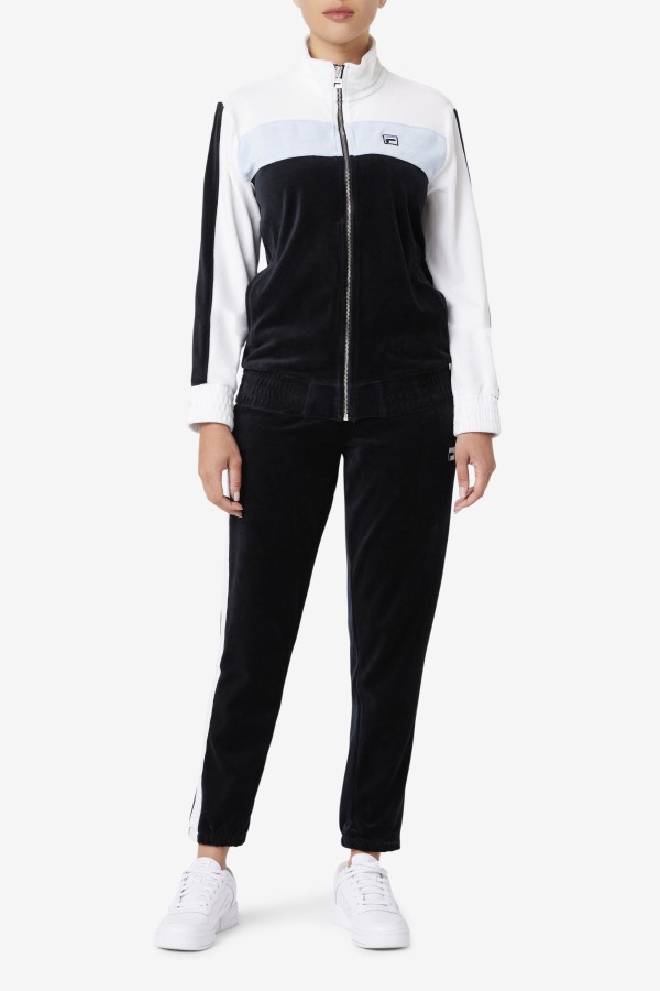 Black/White/Skyway Brice Velour Jacket Fila Outlets