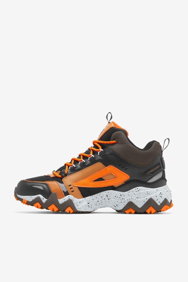 Black/Major Brown/Orange Fila Outlets Men\'s Oakmont Tr Mid