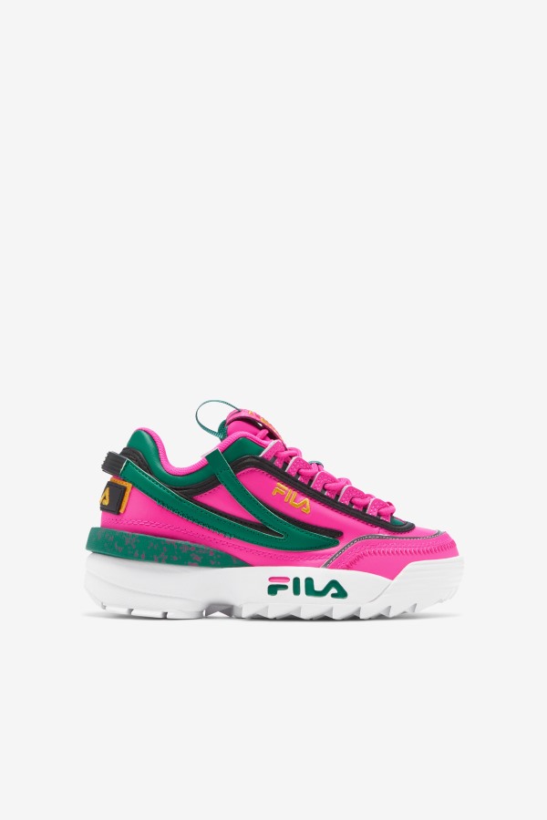Fila Outlets Big Kids' Disruptor 2 EXP Pink Glo/Green/Gold
