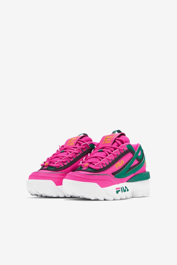 Fila Outlets Big Kids\' Disruptor 2 EXP Pink Glo/Green/Gold