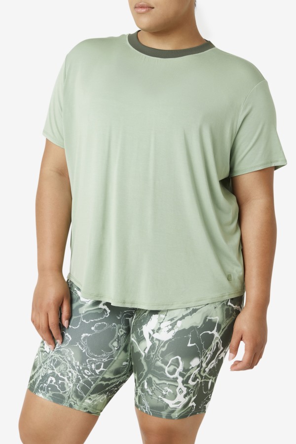 Fi-Lux Short Sleeve Top Basil/Thyme Fila Outlets