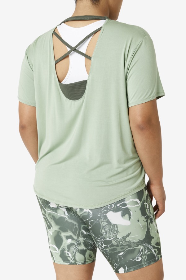 Fi-Lux Short Sleeve Top Basil/Thyme Fila Outlets