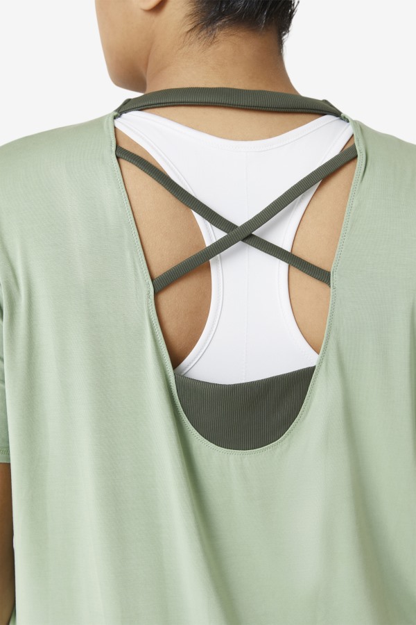 Fi-Lux Short Sleeve Top Basil/Thyme Fila Outlets
